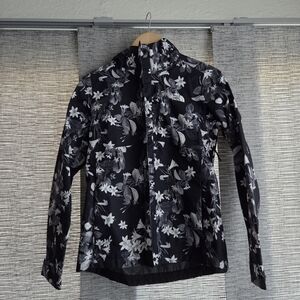 The North Face Floral Black and White Rain Jacket XS